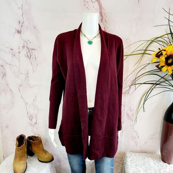 Rachel Zoe open front purple eggplant color cardigan sweater - Picture 2 of 6